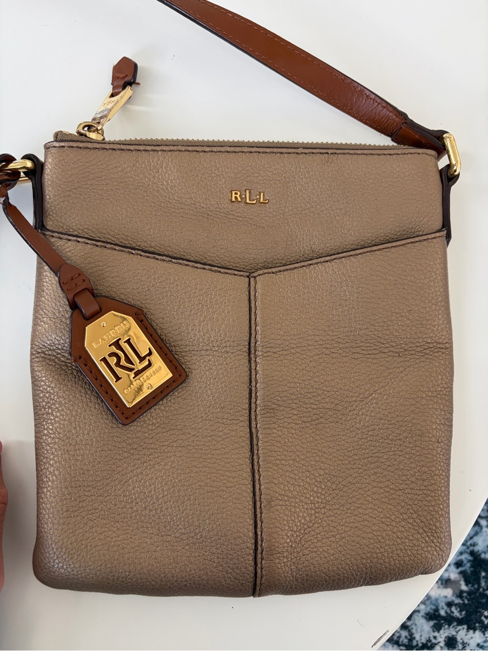 Y2K Ralph Lauren leather crossbody bag